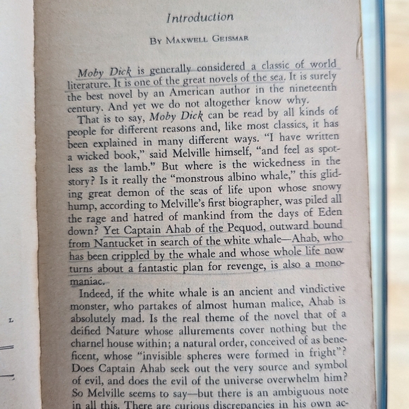 Vintage Moby Dick Book, Classic Fiction Paperback Book 1959, Gift For Book Lover - Picture 9 of 11